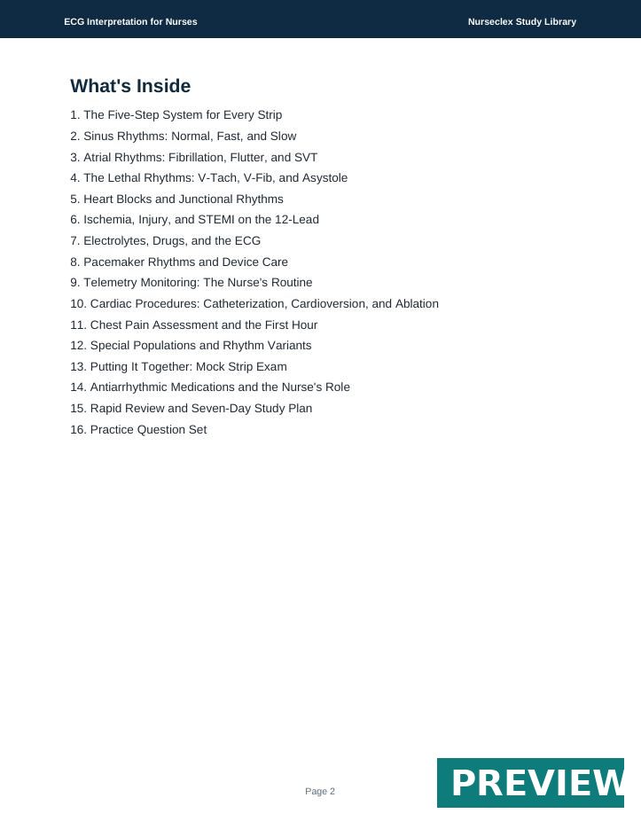 ECG Interpretation for Nurses - Contents