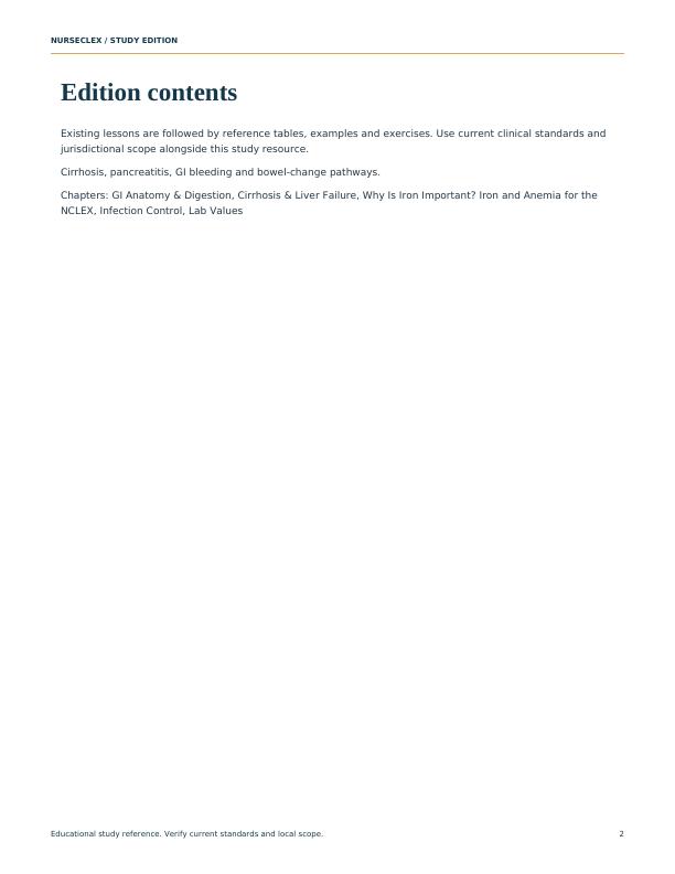 Gastrointestinal & Hepatic Disorders Handbook - Contents