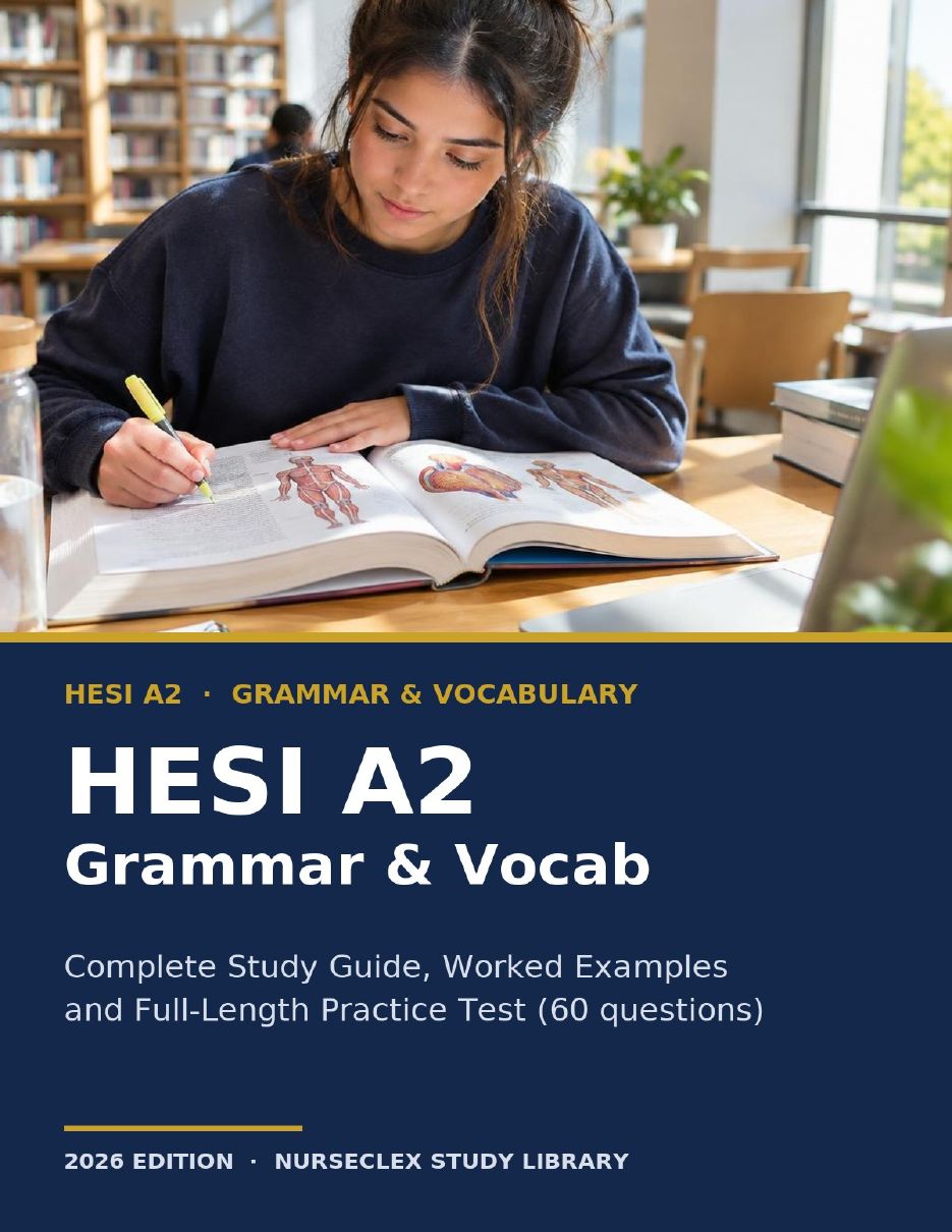 HESI A2 Grammar and Vocabulary: Complete Study Guide and Practice - Cover