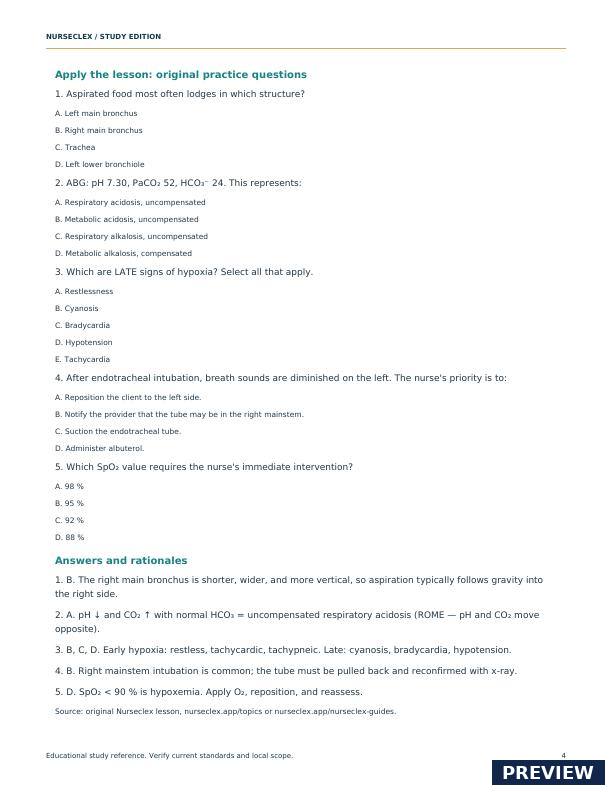 Respiratory System & Arterial Blood Gas (ABG) Mastery - Page 4
