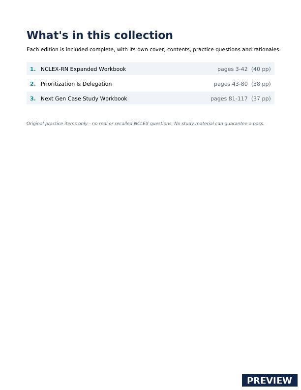 RN Clinical Priorities Collection - Contents